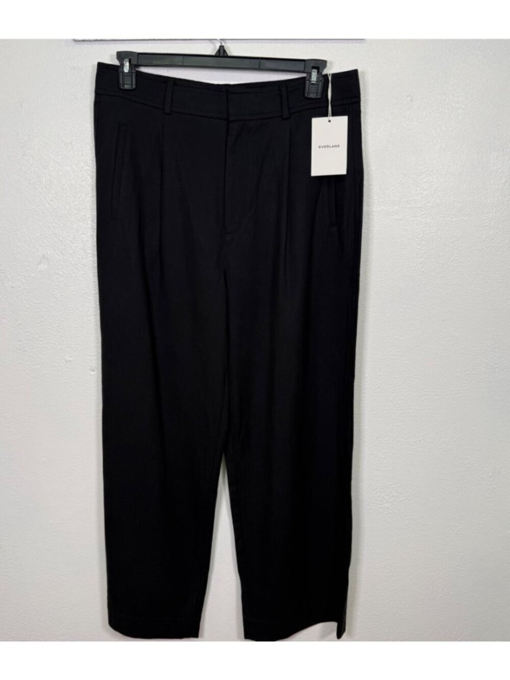 EVERLANE The Draper Pleated Pant High Rise Wide Leg Black Trousers Capsule 14S - Picture 3 of 16
